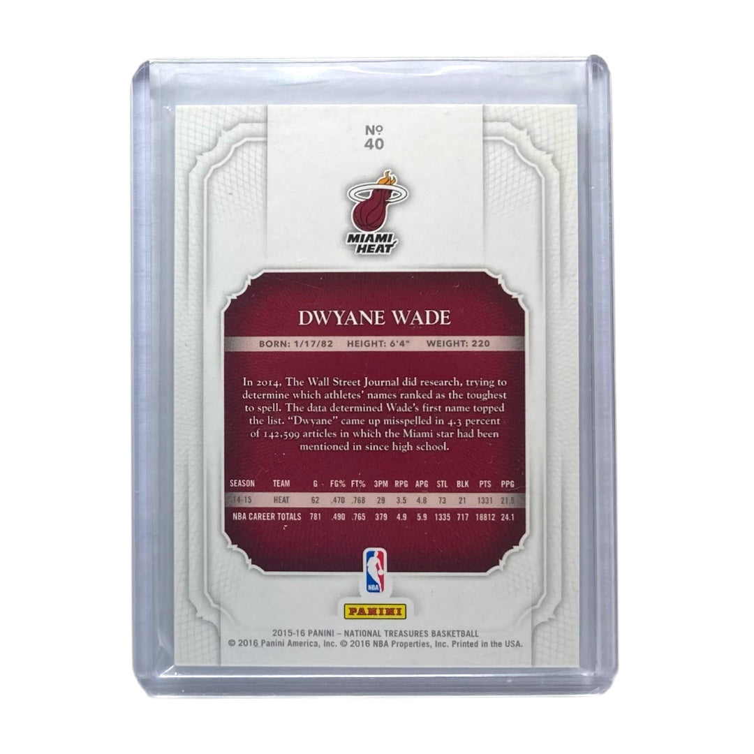 PANINI NBAカード NATIONAL TREASURES DWYANE WADE HEAT /99 #40 中古 IT2