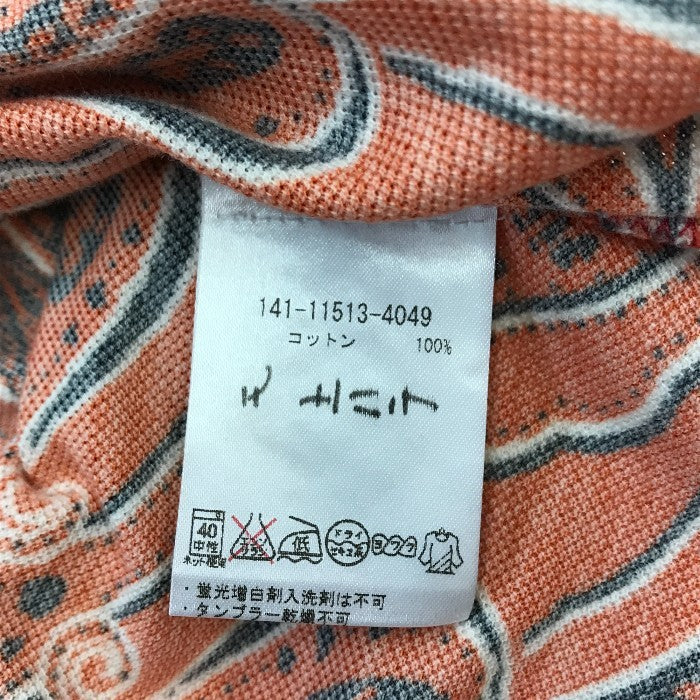 ETRO エトロ ポロシャツ メンズ 夏 半袖 コットン ペイズリー柄 レッド 2XLサイズ 141-11513-4049 中古 T1