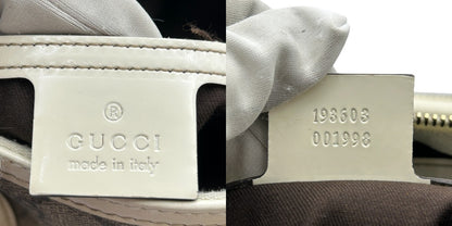 GUCCI グッチ ボストンバッグ ユニセックス GGプラス ホワイト/グレー 193603 鞄 おしゃれ ブランド エナメル レディース メンズ 中古 W４