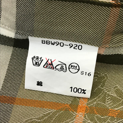 Burberrys バーバリー カジュアルシャツ メンズ コットン 長袖 チェック柄 馬上の騎士 ホース ブラウン LYサイズ BBW90-920 中古 T1