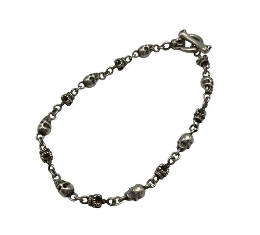 JUSTIN DAVIS ジャスティンデイビス SKULL DIVINE ブレスレット サイズM シルバー925 中古 D4