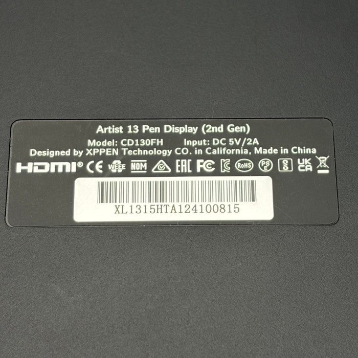 XPPen エックスピーペン Artist 13 セカンド 液晶ペンタブレット CD130FH 液タブ イラスト パソコン周辺機器 スタンド 中古 W４
