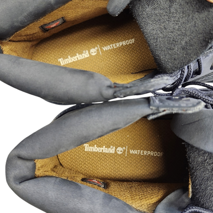 Timberland ティンバーランド 6インチ ワークブーツ ジュニア レディース ヌバック レザー 防水 ウォータープルーフ ネイビー 24cm A171S 中古 T1