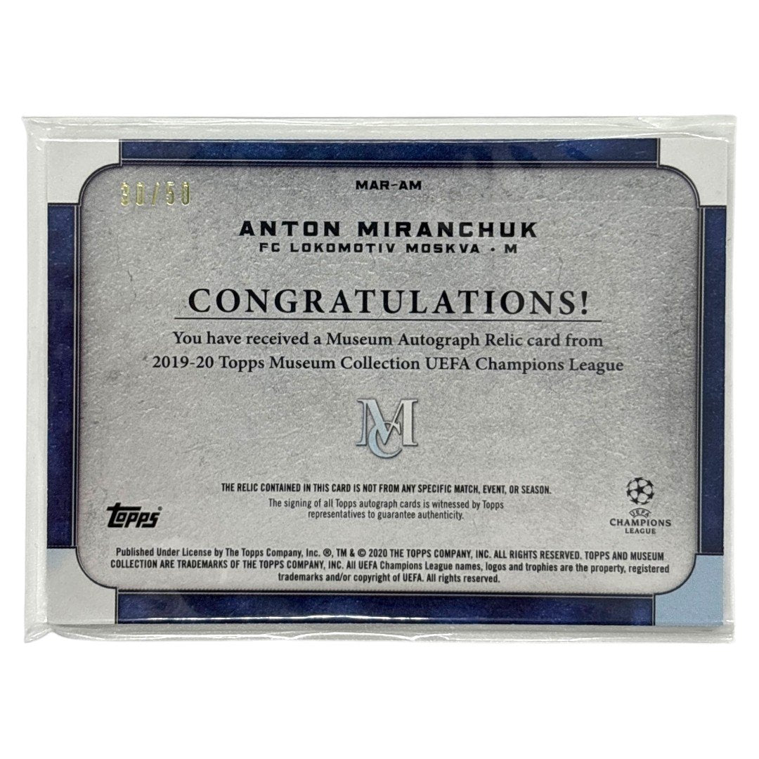TOPPS サッカーカード MUSEUM COLLECTION ANTON MIRANCHUK LOKOMOTIV MOSKVA /50 #MAR-AM 中古 IT1