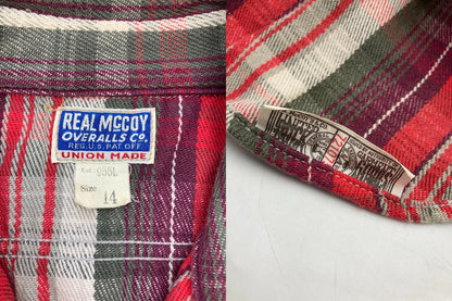 REAL McCOY リアルマッコイ オンブレチェック フランネル 長袖シャツ サイズ14 メンズ 中古 D4
