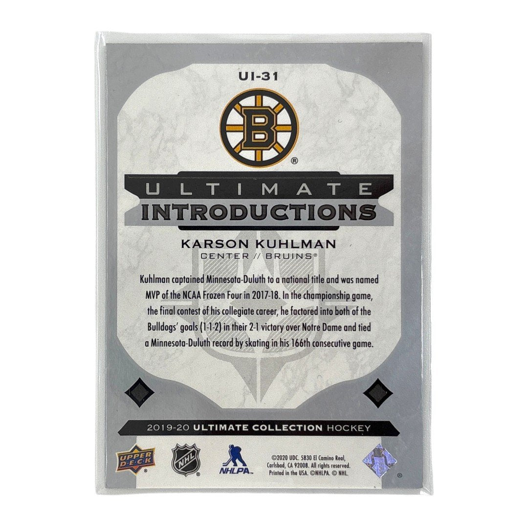 UPPER DECK NHLカード ULTIMATE COLLECTION KARSON KUHLMAN BRUINS #UI-31 中古 IT1