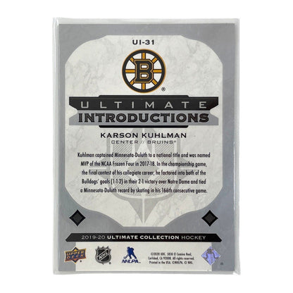 UPPER DECK NHLカード ULTIMATE COLLECTION KARSON KUHLMAN BRUINS #UI-31 中古 IT1