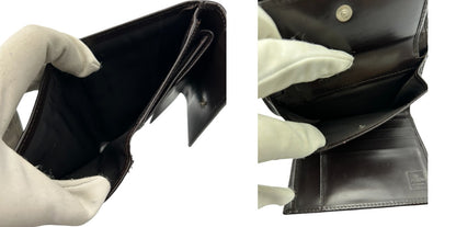 FENDI フェンディ ズッカ 財布 三つ折り ブラウン レディース ブランド コンパクト レザー ウォレット 中古 W４