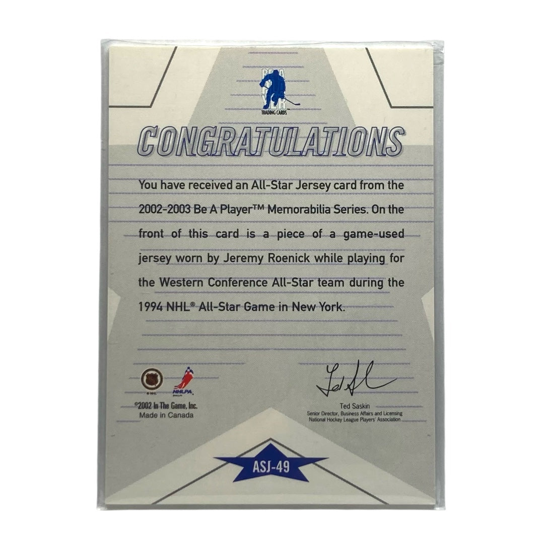 In The Game NHLカード BE A PLAYER JEREMY ROENICK CONFERENCE #ASJ-49 中古 IT2