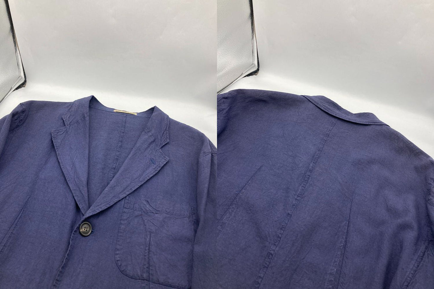 IISSEY MIYAKE MEN イッセイミヤケ メン リネン テーラードジャケット ME01-FD023 サイズ2 ネイビー 中古 D4