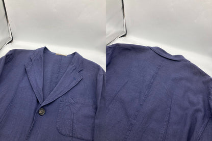 IISSEY MIYAKE MEN イッセイミヤケ メン リネン テーラードジャケット ME01-FD023 サイズ2 ネイビー 中古 D4