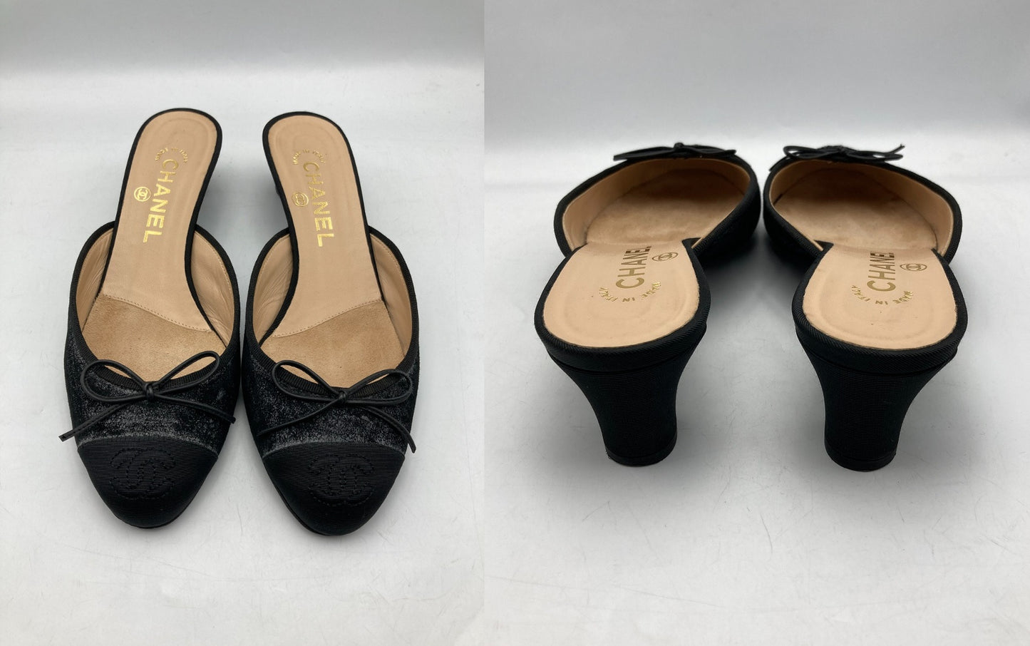CHANEL シャネル ココマーク ヴィンテージ加工 ミュール G28285Y02533 サイズ37.5 中古 D4