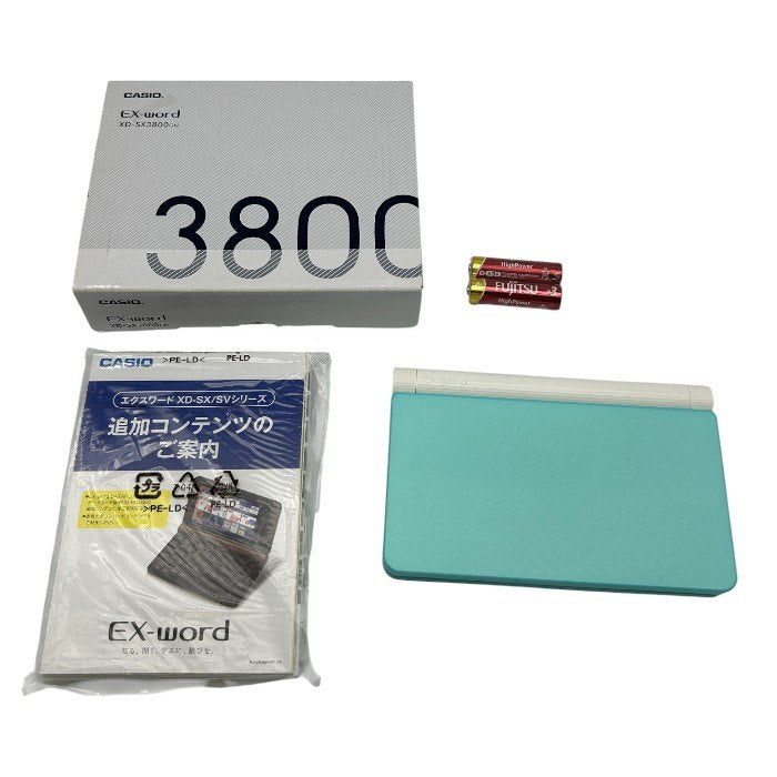 未使用品 CASIO カシオ EX-word 電子辞書 XD-SX3800GN グリーン 小学生 中学生 英検2~4級 学習 勉強 中古 W1