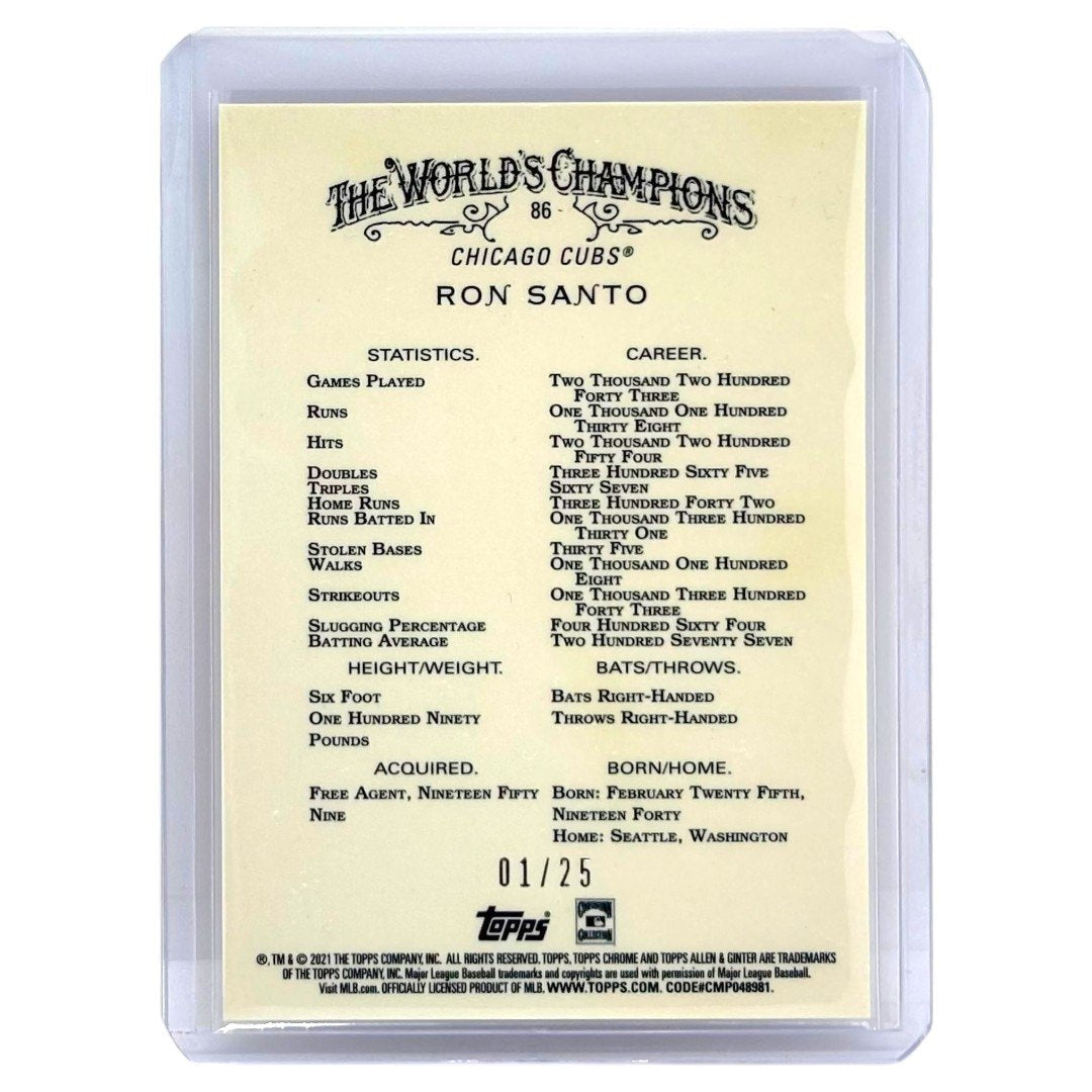 TOPPS MLBカード CHROME ALLEN & GINTER RON SANTO CHICAGO CUBS /25 #86 中古 IT1