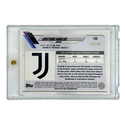 TOPPS サッカーカード CHROME CRISTIANO RONALDO JUVENTUS /150 #100 中古 IT1