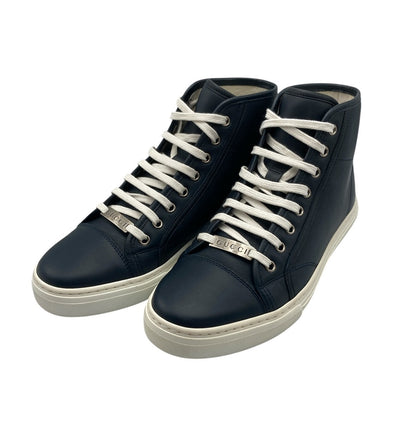 GUCCI グッチ ハイカット レザースニーカー ロゴプレート 423300 サイズ6 中古 D4