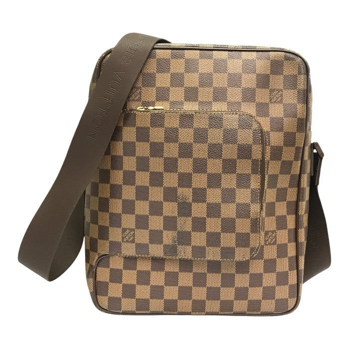 LOUIS VUITTON ルイヴィトン ダミエ オラフMM ショルダーバッグ ユニセックス PVC レザー 斜め掛け ブラウン N41441 中古 T1