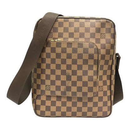 LOUIS VUITTON ルイヴィトン ダミエ オラフMM ショルダーバッグ ユニセックス PVC レザー 斜め掛け ブラウン N41441 中古 T1