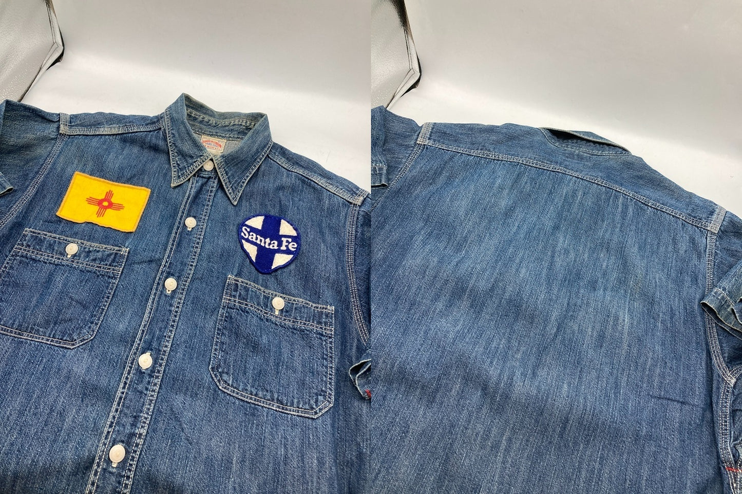 ジョー マッコイ 8HOUR UNION ワッペン 半袖 デニムシャツ メンズ 中古 D4