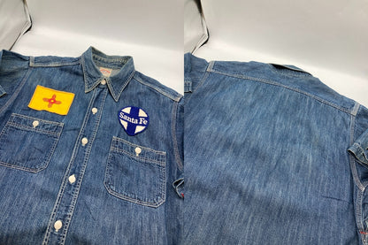 ジョー マッコイ 8HOUR UNION ワッペン 半袖 デニムシャツ メンズ 中古 D4