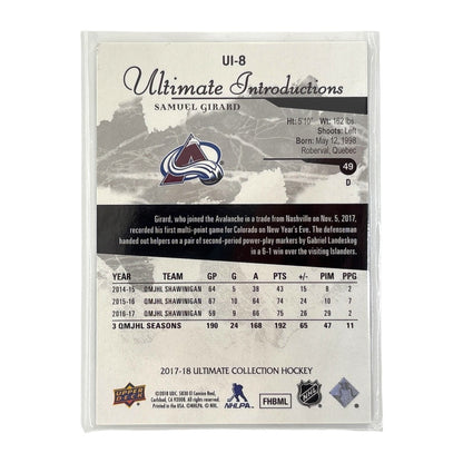 UPPER DECK NHLカード ULTIMATE COLLECTION SAMUEL GIRARD COLORADO AVALANCHE #UI-8 中古 IT1