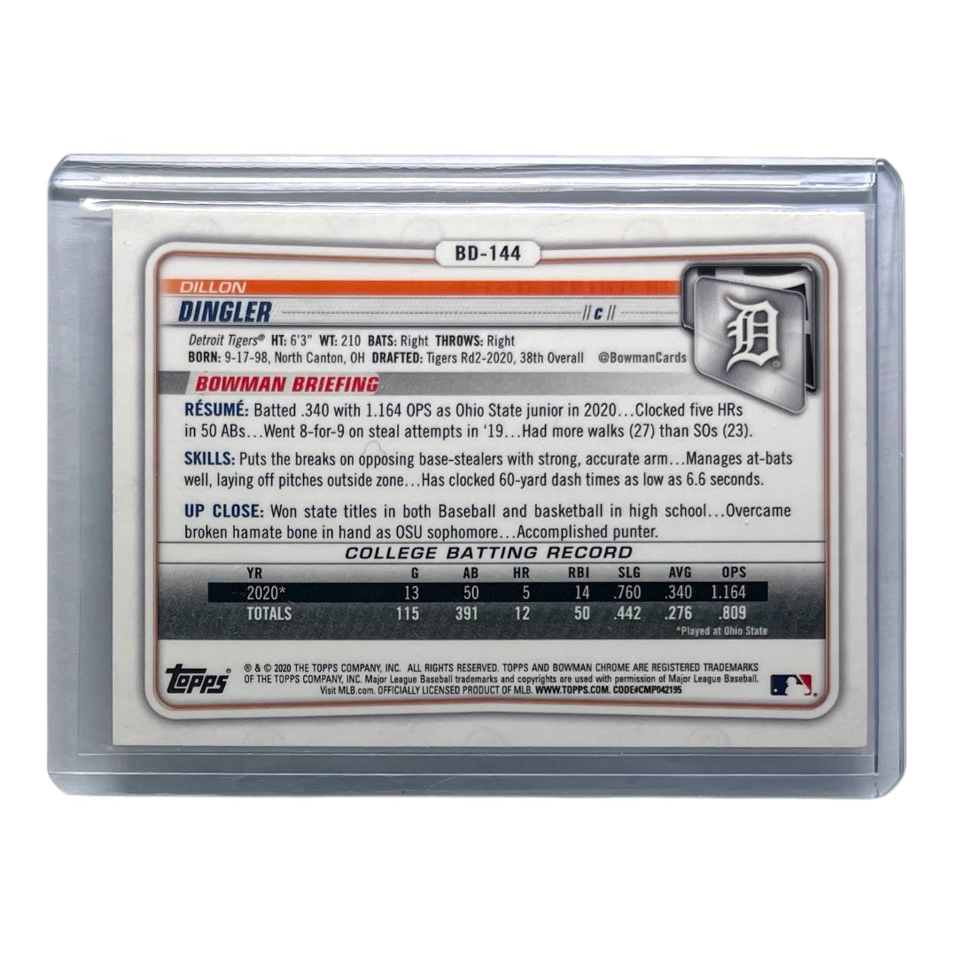 TOPPS MLBカード BOWMAN CHROME 1ST DILLON DINGLER DETROIT TIGERS #BD-144 中古 IT2
