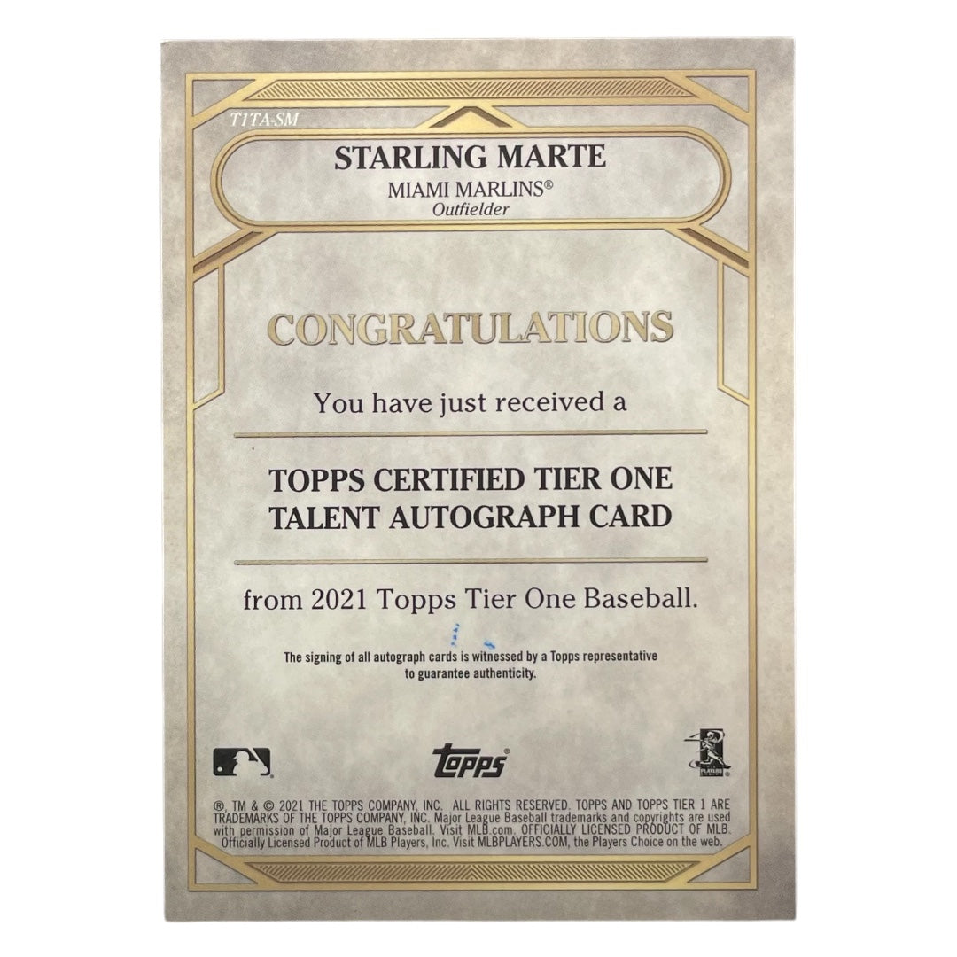 TOPPS MLBカード TIER 1 STARLING MARTE MIAMI MARLINS /300 #T1TA-SM 中古 IT2