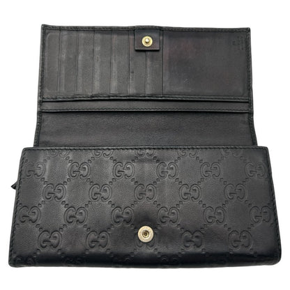 GUCCI グッチ インターロッキングG 長財布 204836・0959 ブラック ブランド メンズ レディース 総柄 レザー 本革 中古 W４
