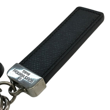 LOUIS VUITTON ルイヴィトン タイガ ポルトクレネオ キーホルダー ユニセックス レザー キーリング チャーム シルバー金具 ブラック M67242 中古 T1