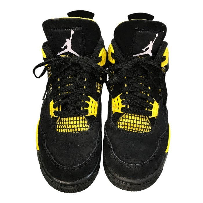 NIKE AIR JORDAN 4 RETRO THUNDER エアジョーダン 4 レトロ サンダー スニーカー メンズ ローカット 2023年 ブラック/イエロー 26cm DH6927-017 中古 T1