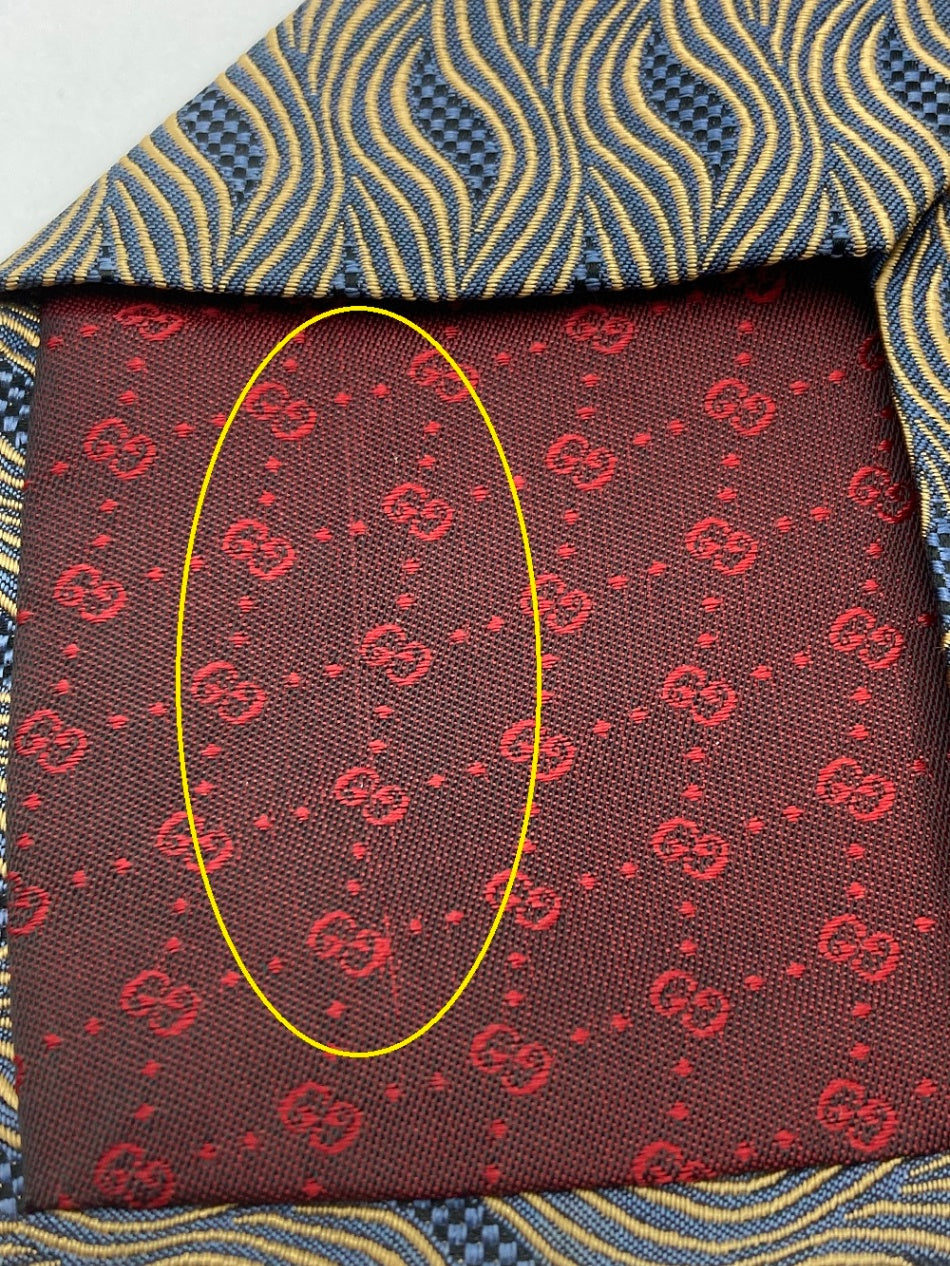 GUCCI グッチ 波模様 ネクタイ シルク100％ 中古 D4