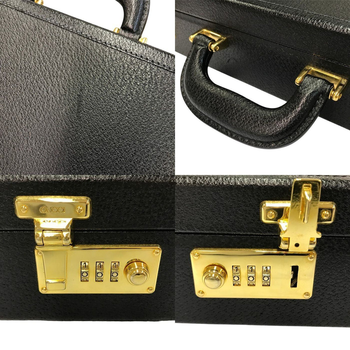 GUCCI グッチ アタッシュケース メンズ レザー ヴィンテージ オールド アタッシェケース ビジネスバッグ ナンバーロック ブラック 016.123.3670 中古 T1