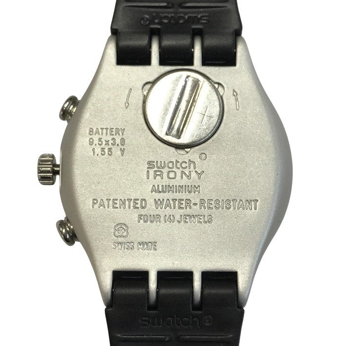 SWATCH IRONY 腕時計 メンズ アナログ クォーツ クロノグラフ デイト アルミニウム シルバー 中古 T1