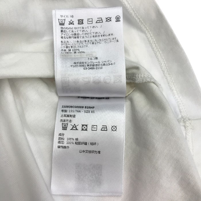 MONCLER モンクレール Tシャツ レディース コットン 半袖 ロゴ シンプル ホワイト XSサイズ 110938C00009 829HP 中古 T1