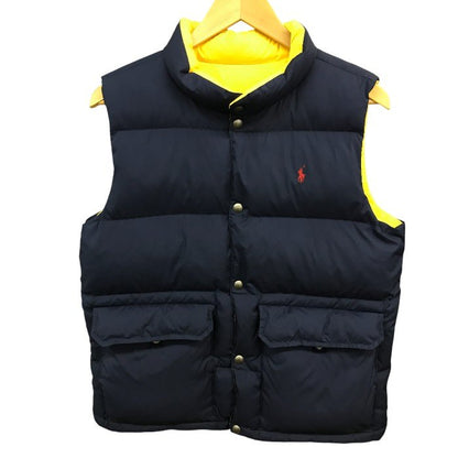 POLO RALPH LAUREN ラルフローレン ダウンベスト リバーシブル イエロー/ネイビー 160㎝ 中古 M1
