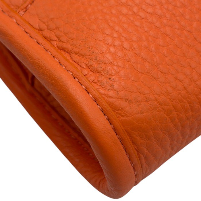 PELLE MORBIDA ペッレモルビダ セカンドバッグ クラッチバッグ 鞄 バッグ レザー 本革 オレンジ メンズ 中古 W４