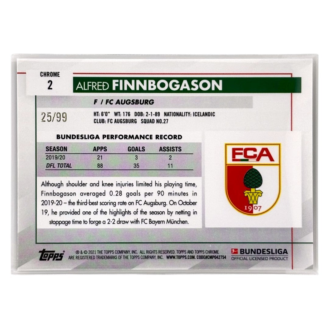 TOPPS サッカーカード CHROME ALFRED FINNBOGASON AUGSBURG /99 #2 中古 IT1