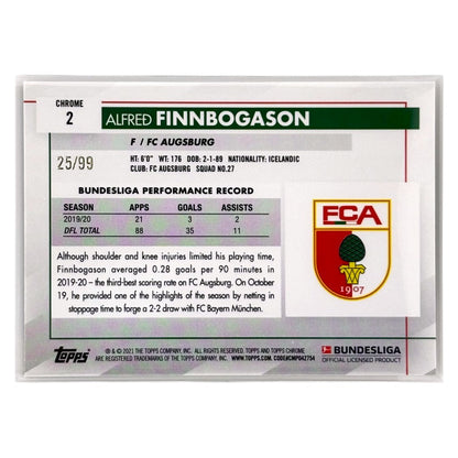 TOPPS サッカーカード CHROME ALFRED FINNBOGASON AUGSBURG /99 #2 中古 IT1
