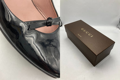 GUCCI グッチ パテントレザー ポインテッドトゥ パンプス 323516 ブラック サイズ35 1/2 レディース 中古 D4