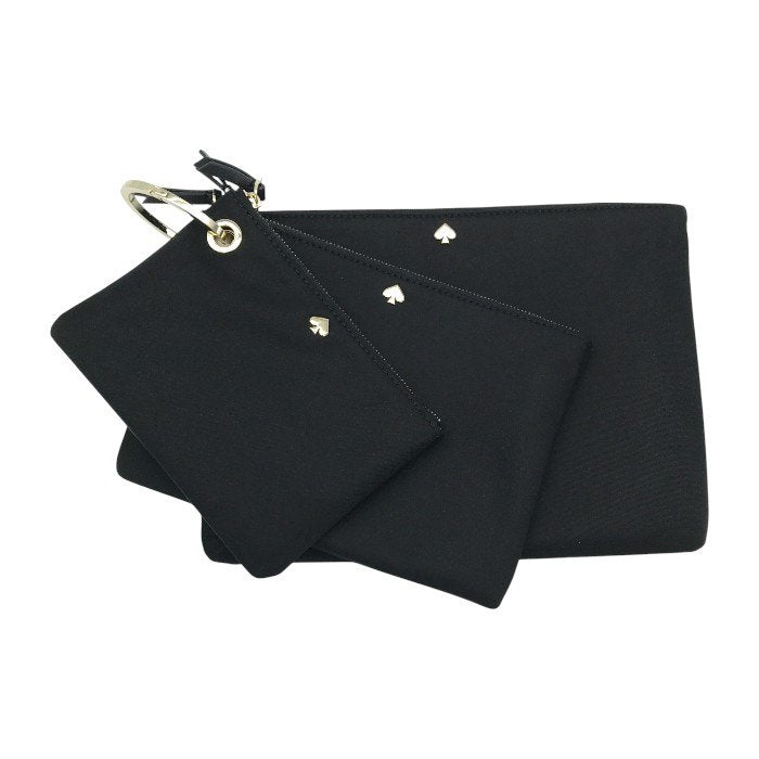 Kate Spade ケイトスペード ドーン トリプルポーチ レディース 3連 ナイロン シンプル ブラック WLRU5377 中古 T1