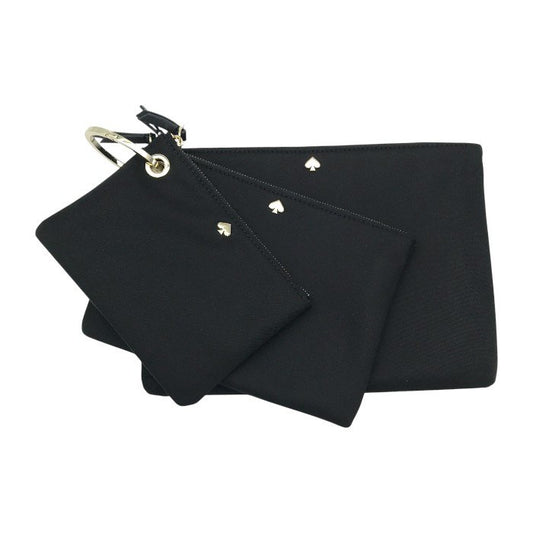 Kate Spade ケイトスペード ドーン トリプルポーチ レディース 3連 ナイロン シンプル ブラック WLRU5377 中古 T1