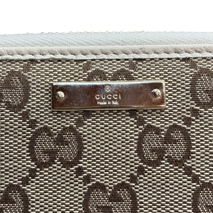 GUCCI グッチ GGキャンバス ラウンドファスナー 長財布 112724 ブランド レディース おしゃれ カード入れ 小銭入れ 中古 W４