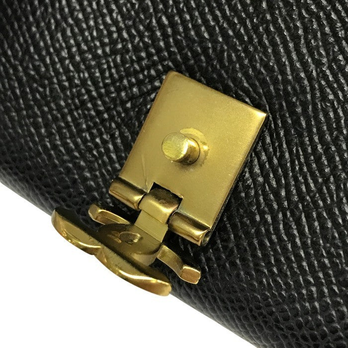 CHANEL シャネル トリフォールド コインケース レディース キャビアスキン レザー 小銭入れ ココマーク ゴールド金具 ブラック 中古 T1