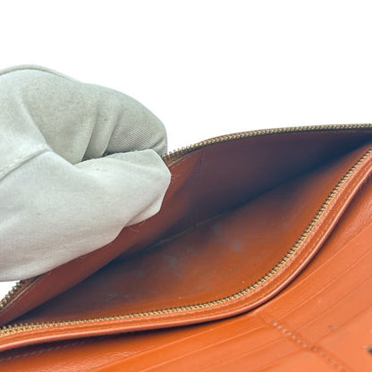 MCM モノグラム 二つ折り長財布 ブラウン 定期入れ 薄型 エムシーエム レディース メンズ ブランド 中古 W４