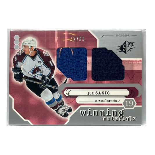 UPPER DECK NHLカード SPX WINNING MATERIALS JOE SAKIC AVALANCHE 62/99 #WM-JS 中古 IT2