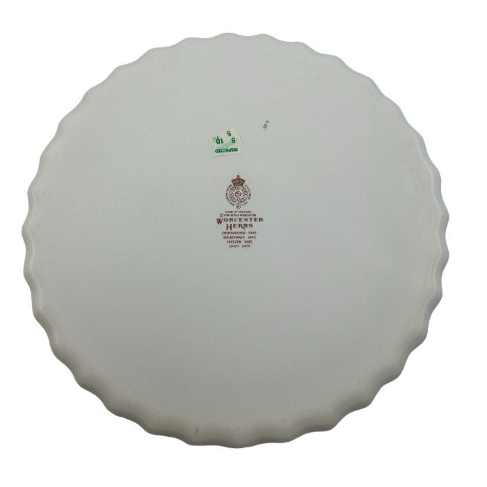 ROYAL WORCESTER ロイヤルウースター ハーブ ローズマリー キッシュプレート 皿 洋食器 ブランド 蝶々 フラワー 花 中古 W４