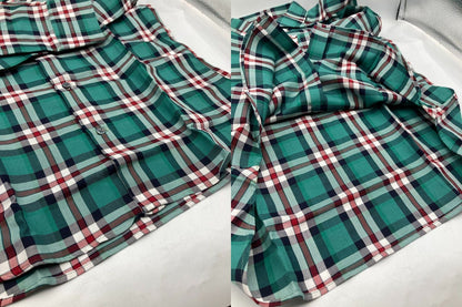 MONSIEUR NICOLE ムッシュニコル チェック柄アラカルトシャツ カッタウェイ サイズ48 長袖 中古 D4