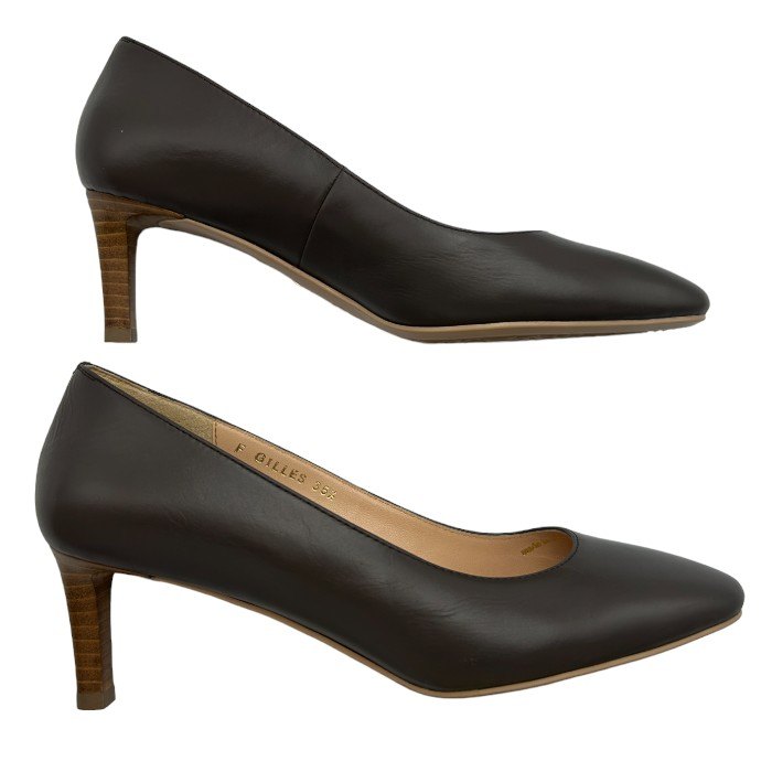 O'RIC オーリック GILLES レディース パンプス 35 1/2 (約22.5cm) 410-31851 ラウンドトゥ グレー 靴 シューズ 中古 W４