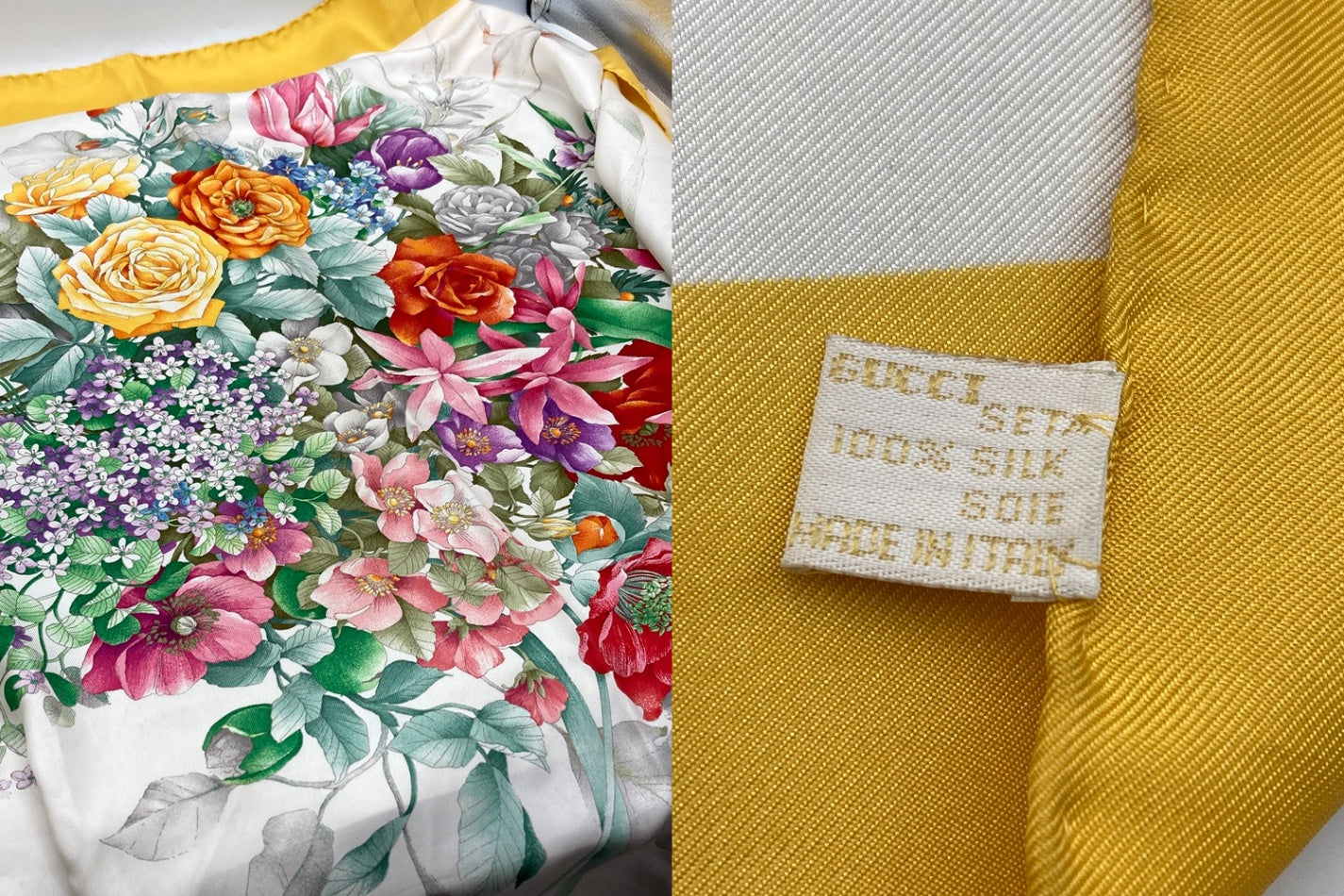 GUCCI グッチ スカーフ シルク100％ フローラ 花柄 中古 D4