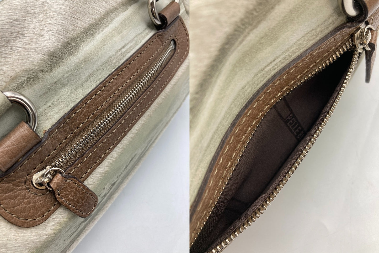 PELLE BORSA ペレボルサ ハラコ ハンドバッグ 中古 D4